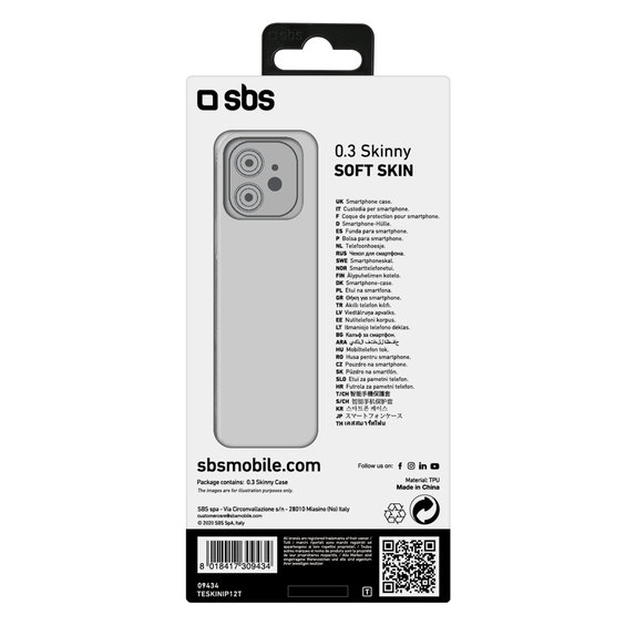 SBS - Fall Skinny für iPhone 12 mini, transparent