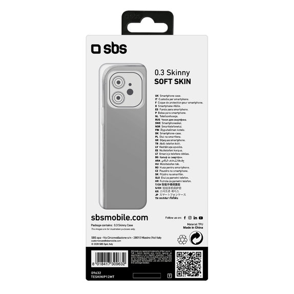 SBS - Fall Skinny für iPhone 12 und 12 Pro, transparent
