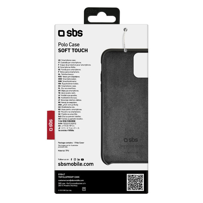 SBS - Fall Polo One für iPhone 12 und 12 Pro, schwarz