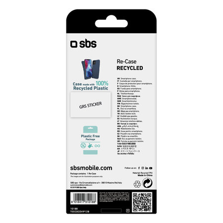 SBS - Fall TPU für iPhone 12 mini, recycelt, blau