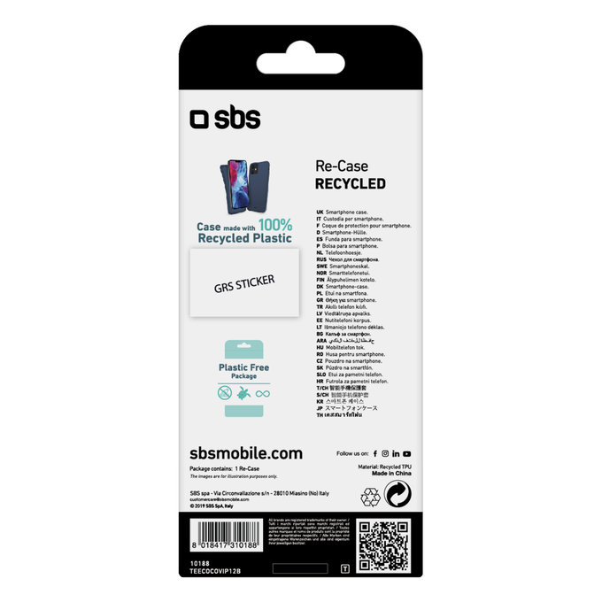 SBS - Fall TPU für iPhone 12 mini, recycelt, blau