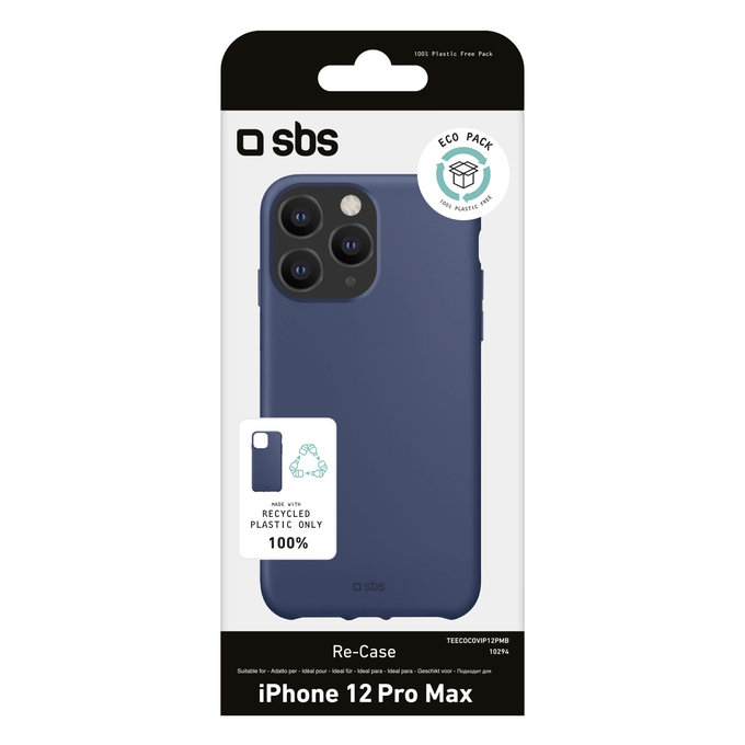 SBS - TPU-Hülle für iPhone 12 Pro Max, recycelt, Öko-Verpackung, blau