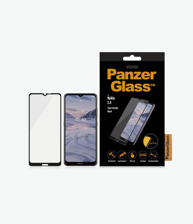 PanzerGlass - Gehärtetes Glas Case Friendly für Nokia 2.4, black