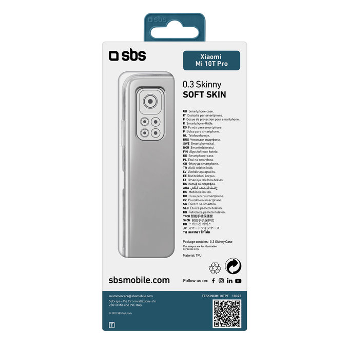 SBS - Hülle Skinny für Xiaomi Mi 10T Pro, transparent