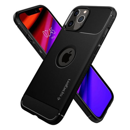 Spigen - Hülle Rugged Armor für iPhone 12 a 12 Pro, schwarz