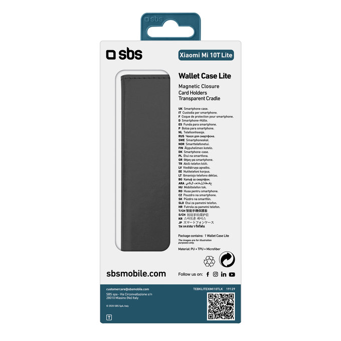 SBS - Fall Book Wallet Lite für Xiaomi Mi 10T Lite 5G, schwarz