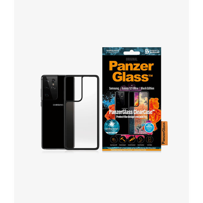PanzerGlass - Hülle ClearCase AB für Samsung Galaxy S21 Ultra, schwarz