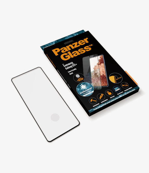 PanzerGlass - Gehärtetes Glas Case Friendly AB für Samsung Galaxy S21+, Fingerprint komp., schwarz