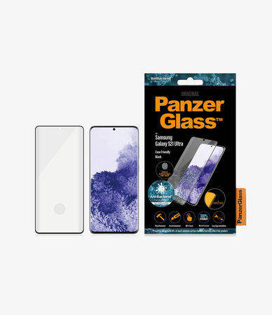 PanzerGlass - Gehärtetes Glas Case Friendly AB für Samsung Galaxy S21 Ultra, Fingerprint komp., schwarz