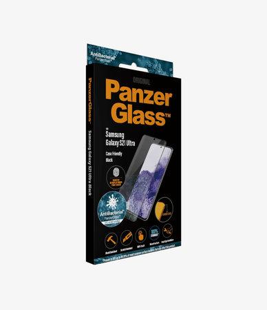 PanzerGlass - Gehärtetes Glas Case Friendly AB für Samsung Galaxy S21 Ultra, Fingerprint komp., schwarz