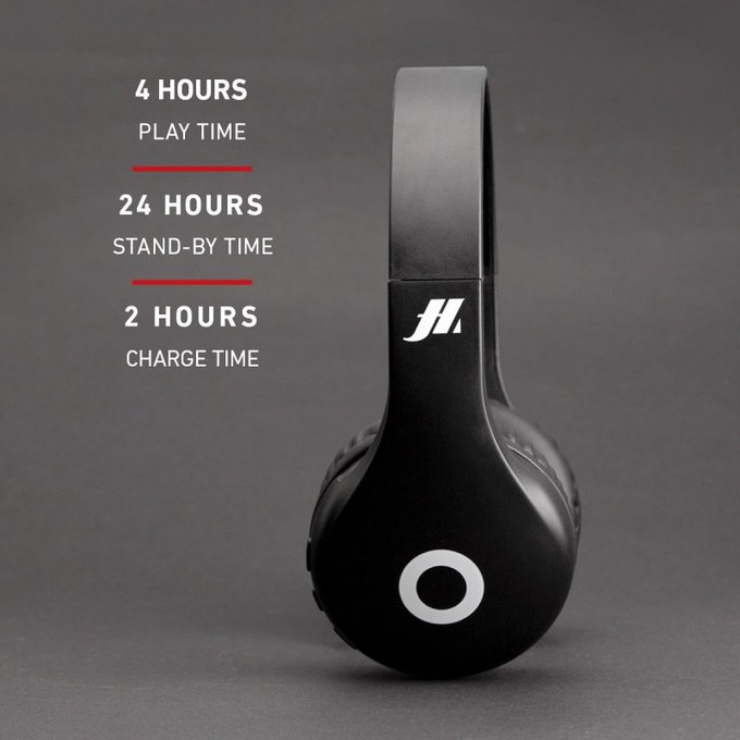 SBS Music Hero - Stereo-Funkkopfhörer mit Mikrofon, schwarz