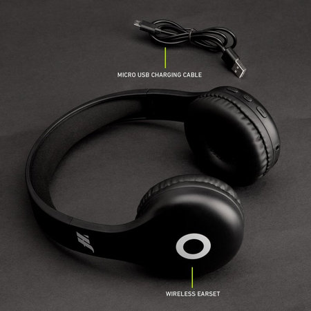 SBS Music Hero - Stereo-Funkkopfhörer mit Mikrofon, schwarz