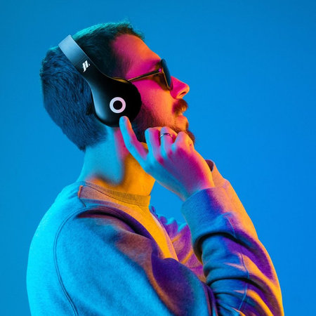 SBS Music Hero - Stereo-Funkkopfhörer mit Mikrofon, schwarz