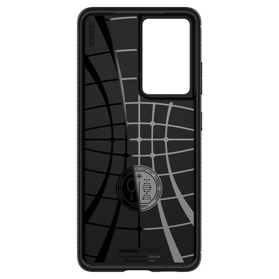 Spigen - Hülle Rugged Armor für Samsung Galaxy S21 Ultra, schwarz