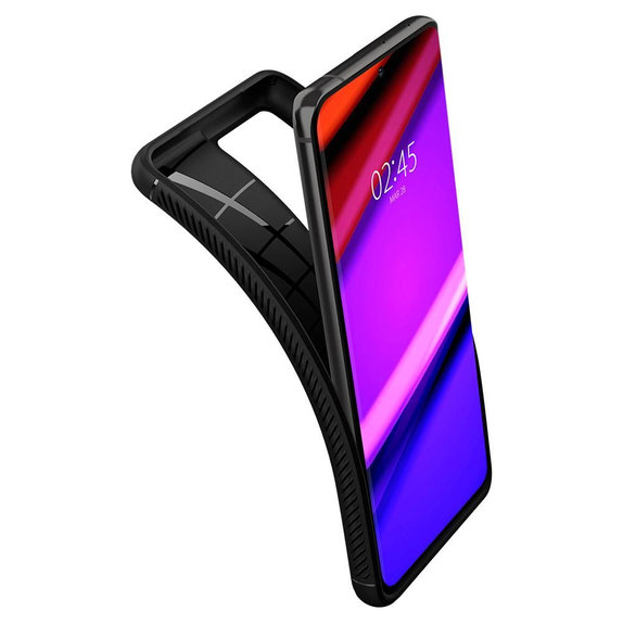Spigen - Hülle Rugged Armor für Samsung Galaxy S21 Ultra, schwarz