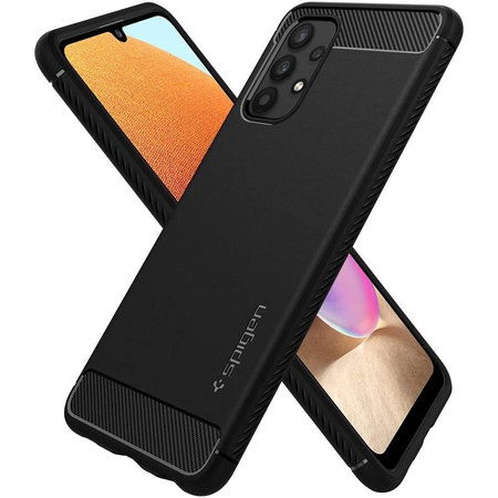 Spigen - Rugged Armor Hülle für Samsung Galaxy A32 5G, schwarz