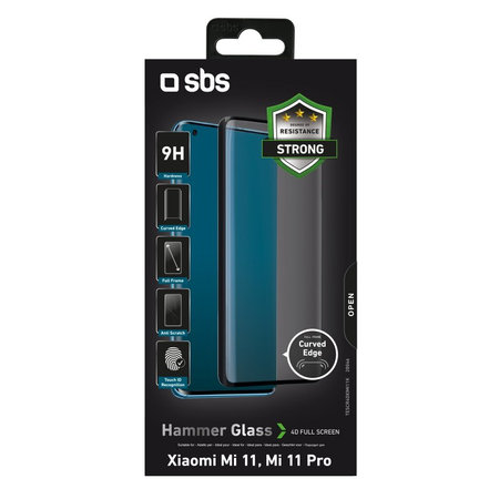 SBS - Gehärtetes Glas 4D Full Glass für Xiaomi Mi 11, Mi 11 Pro, schwarz