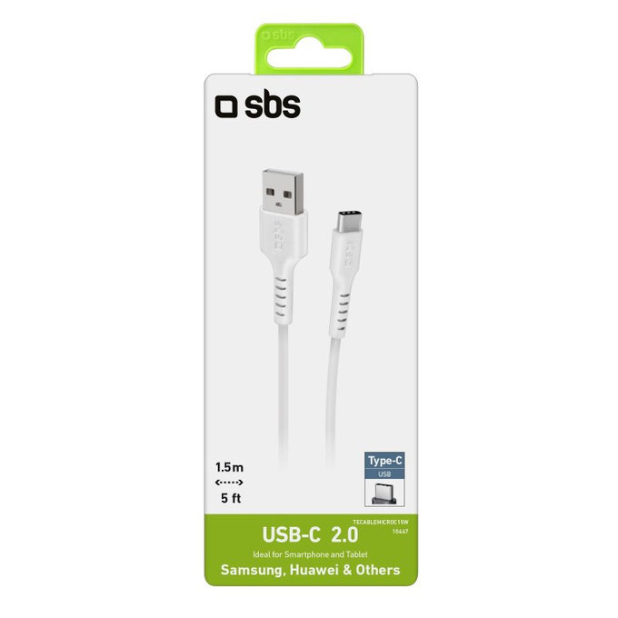 SBS - USB-C / USB Kabel (1.5m), weiß