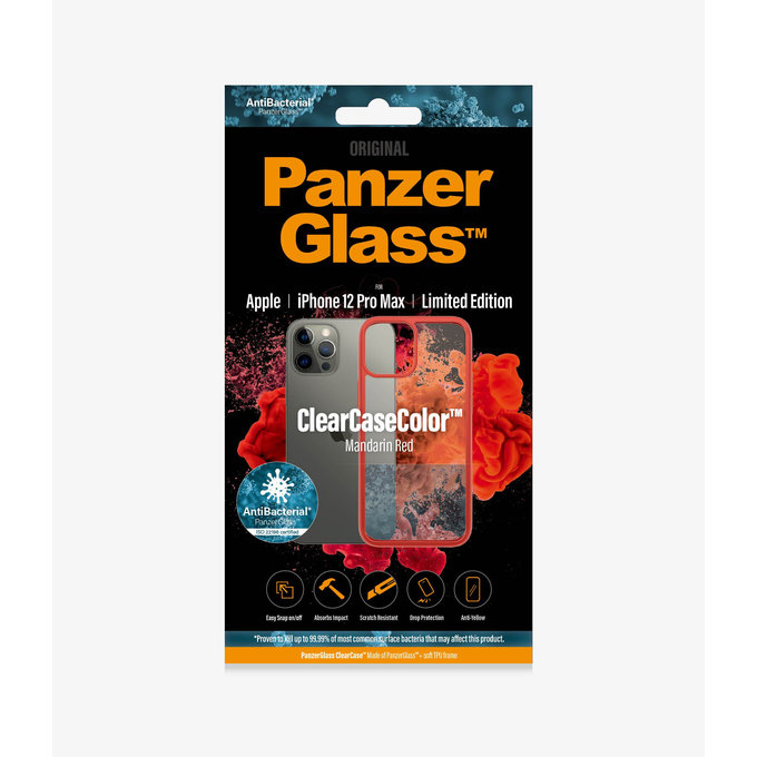 PanzerGlass - Fall ClearCase AB für iPhone 12 Pro Max, red