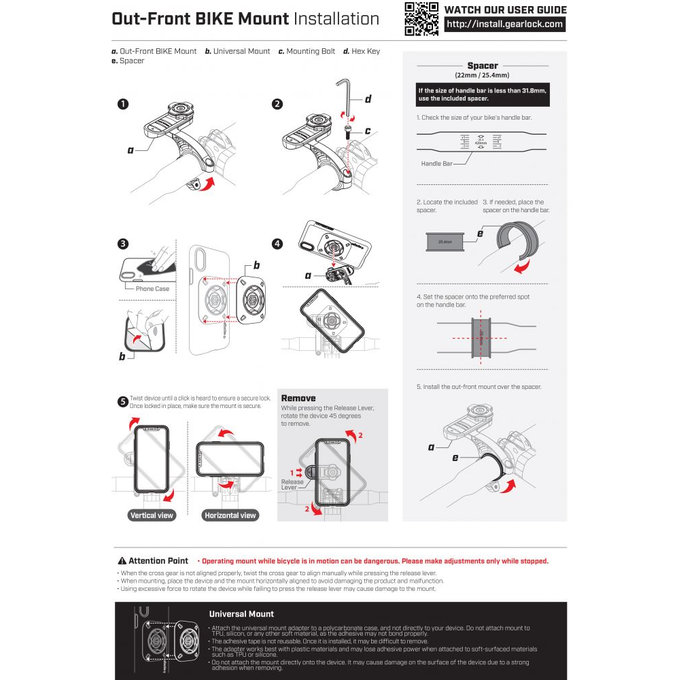 Spigen - Fahrrad und Rollerhalter Gearlock MF100, schwarz