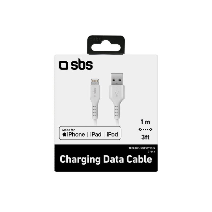 SBS - Lightning / USB Kabel (1m), weiß