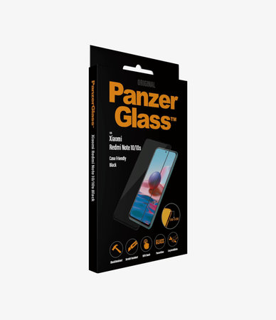 PanzerGlass - Gehärtetes Glas Case Friendly für Xiaomi Redmi Note 10, 10S, schwarz