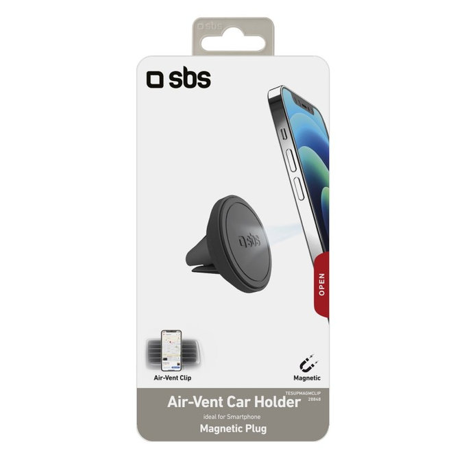 SBS - Halterung für Autoausströmer, magnetisch, rund, schwarz