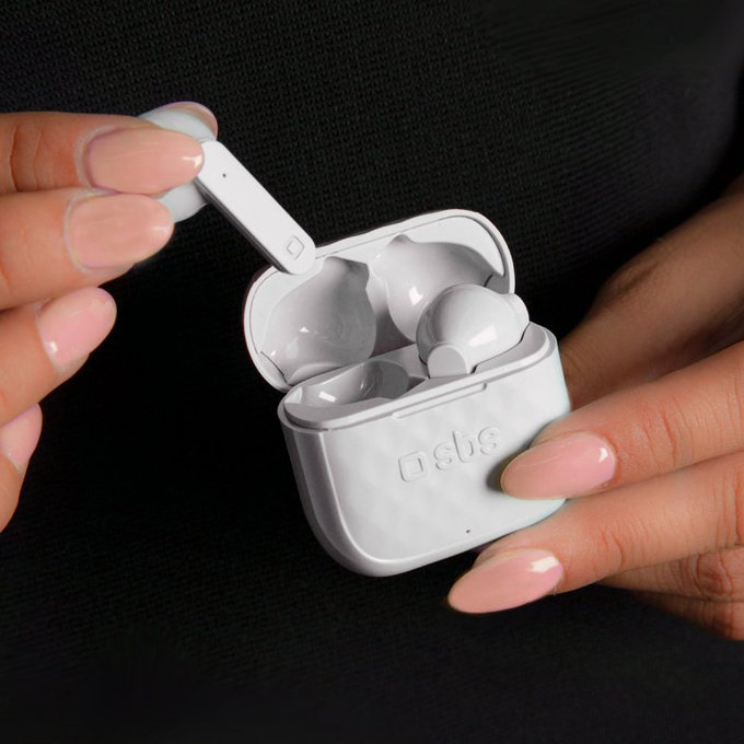 SBS - TWS Air Free Kabellose Kopfhörer mit Ladebox 250 mAh, weiß