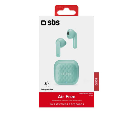 SBS - TWS Air Free Kabellose Kopfhörer mit 250 mAh Ladegerät, blau