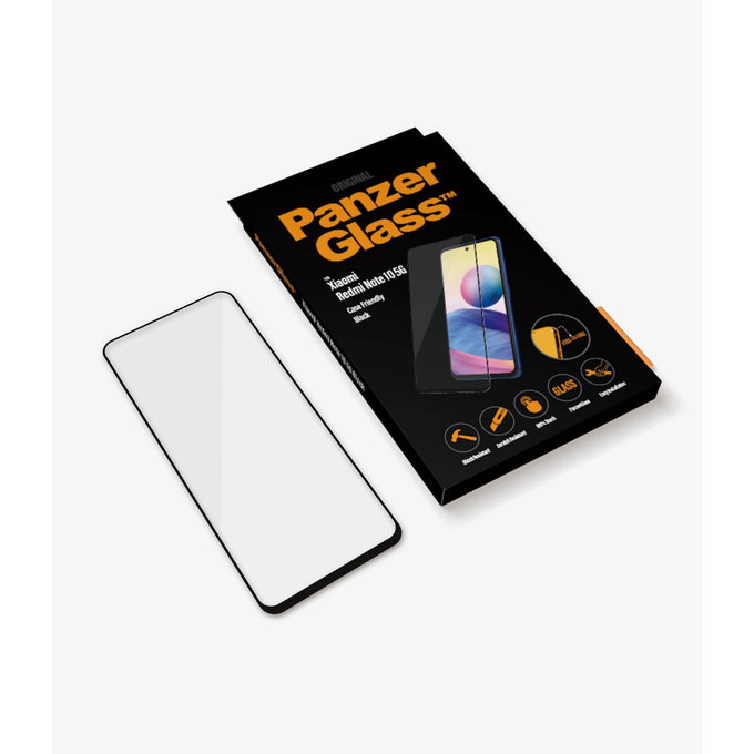 PanzerGlass - Gehärtetes Glas Case Friendly für Xiaomi Redmi Note 10 5G, schwarz