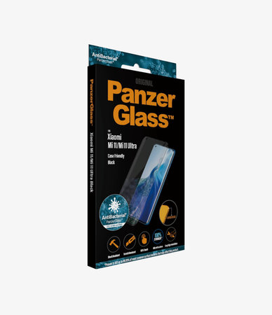 PanzerGlass - Gehärtetes Glas Case Friendly AB für Xiaomi Mi 11, Mi 11 Ultra, schwarz