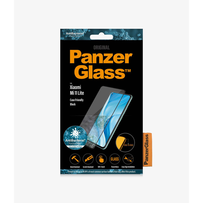 PanzerGlass - Gehärtetes Glas Case Friendly für Xiaomi Mi 11 Lite, schwarz