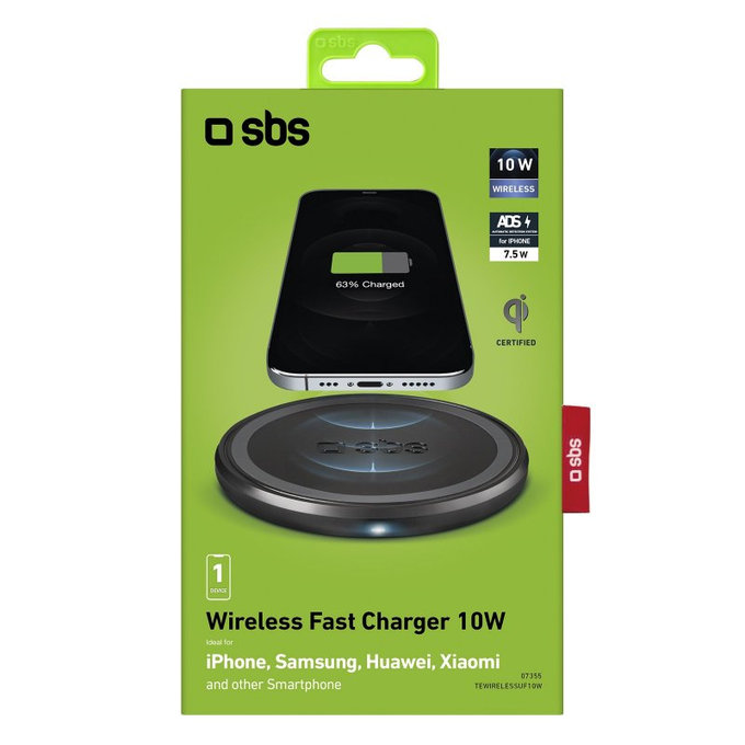 SBS - Drahtloses Ladegerät mit QI, schwarz