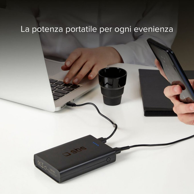 SBS - PowerBank 20 000 mAh, 2x USB, 2,1A, schwarz