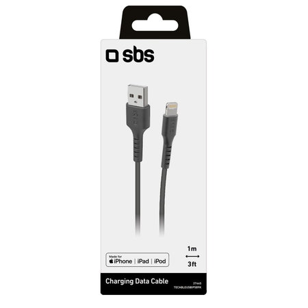 SBS - Lightning / USB Kabel (1m), schwarz