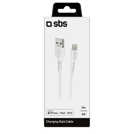 SBS - Lightning / USB Kabel (2m), weiß