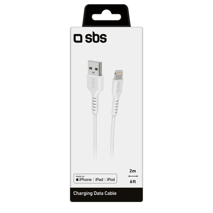 SBS - Lightning / USB Kabel (2m), weiß