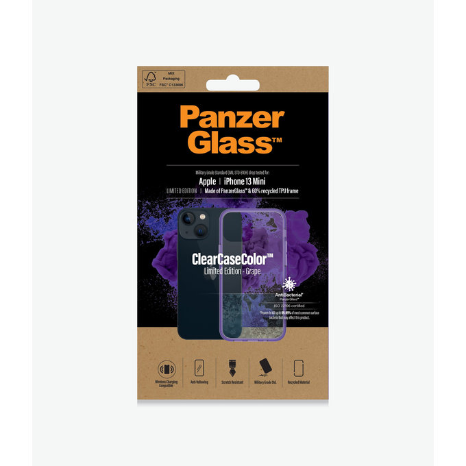 PanzerGlass - Hülle ClearCaseColor AB für iPhone 13 mini, grape