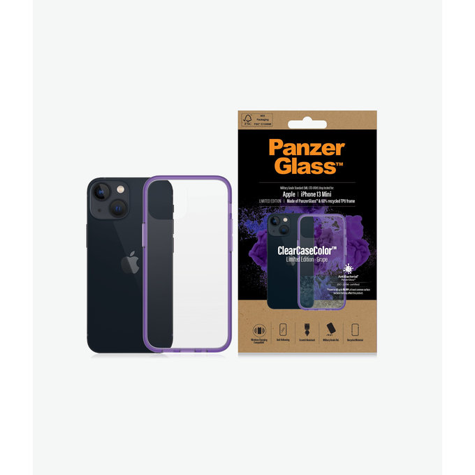 PanzerGlass - Hülle ClearCaseColor AB für iPhone 13 mini, grape