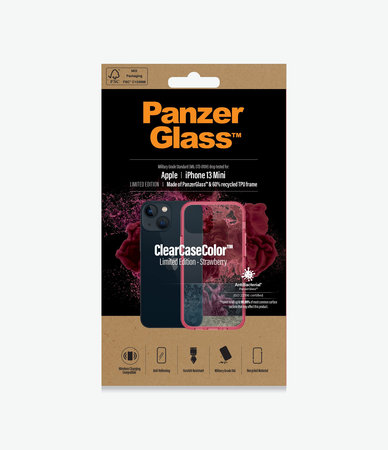 PanzerGlass - Fall ClearCaseColor AB für iPhone 13 mini, strawberry