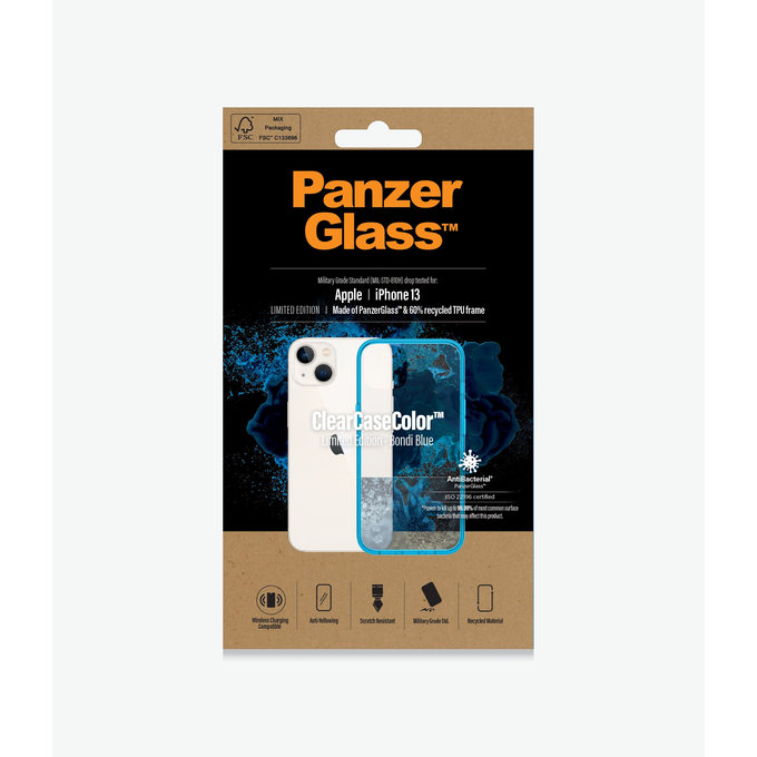 PanzerGlass - Fall ClearCaseColor AB für iPhone 13, bondi blue
