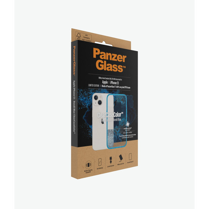 PanzerGlass - Fall ClearCaseColor AB für iPhone 13, bondi blue