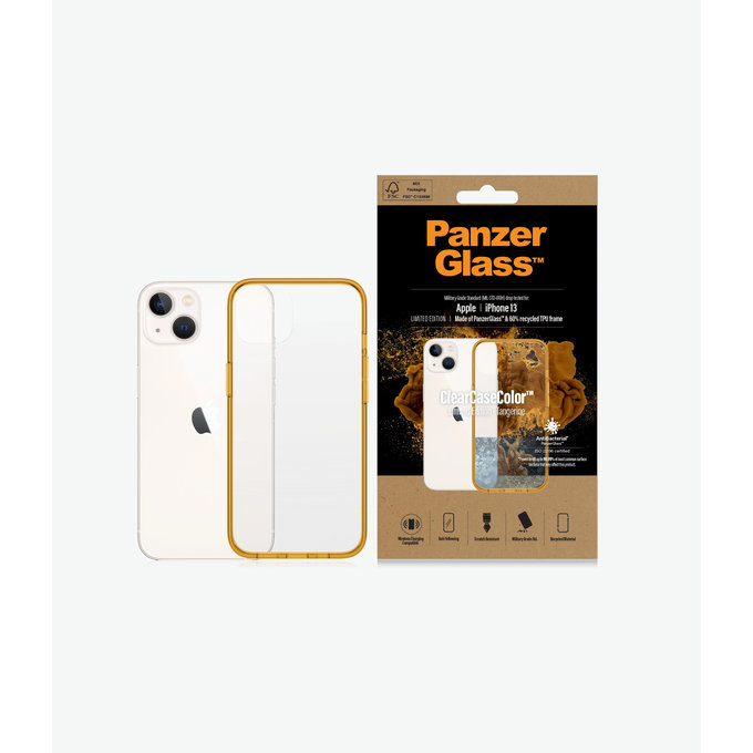 PanzerGlass - Fall ClearCaseColor AB für iPhone 13, tangerine
