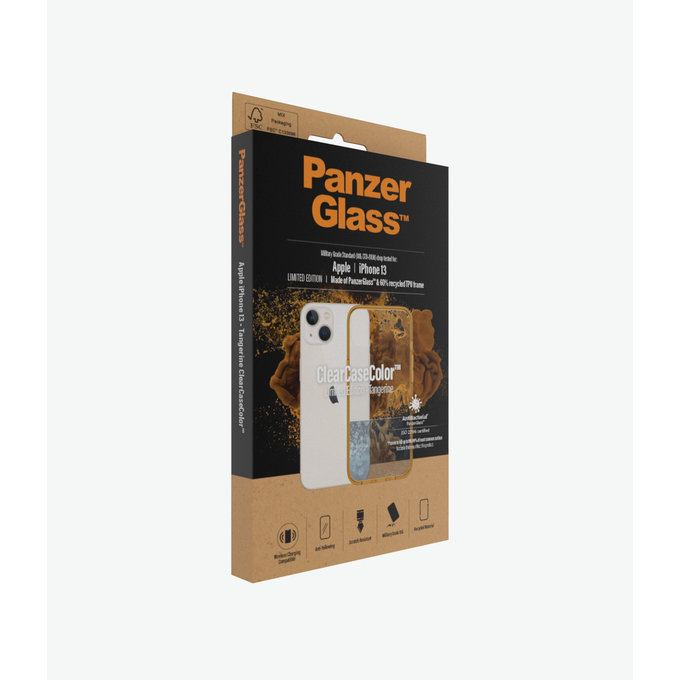 PanzerGlass - Fall ClearCaseColor AB für iPhone 13, tangerine