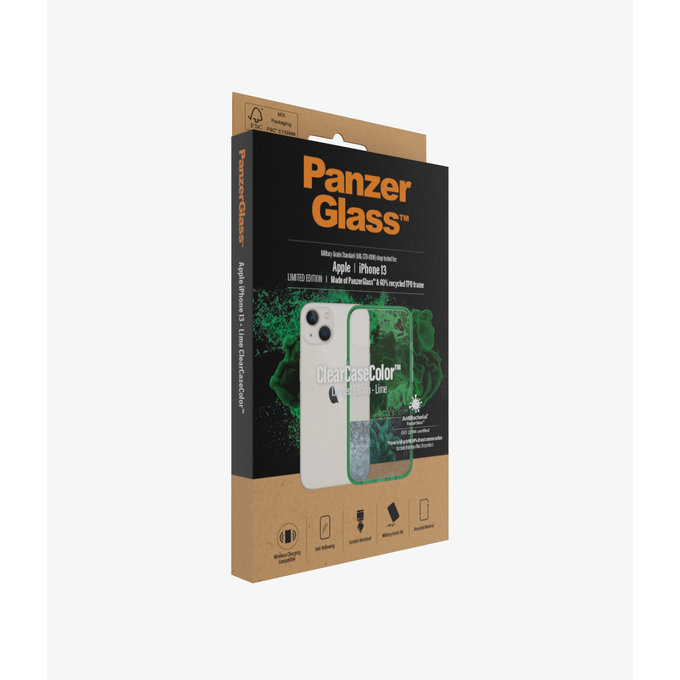 PanzerGlass - Fall ClearCaseColor AB für iPhone 13, lime