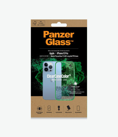 PanzerGlass - Fall ClearCaseColor AB für iPhone 13 Pro, lime
