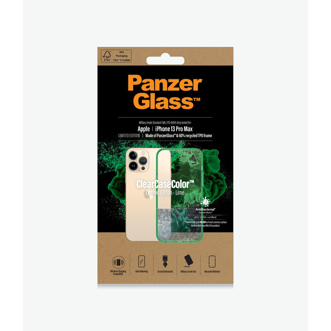 PanzerGlass - Fall ClearCaseColor AB für iPhone 13 Pro Max, lime