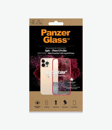 PanzerGlass - Hülle ClearCaseColor AB für iPhone 13 Pro Max, strawberry