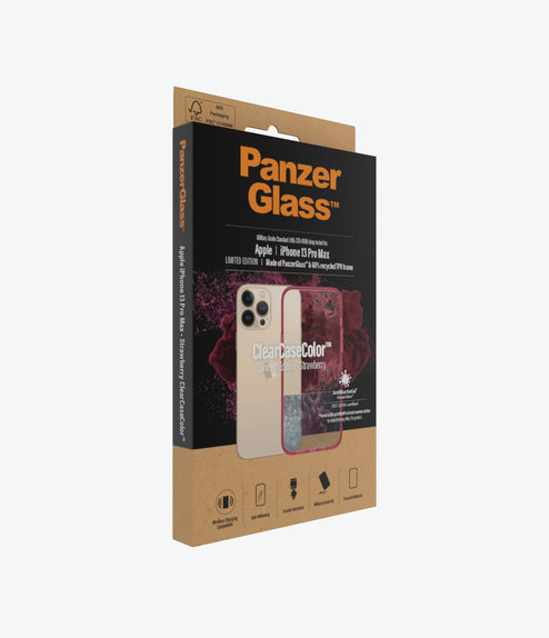 PanzerGlass - Hülle ClearCaseColor AB für iPhone 13 Pro Max, strawberry
