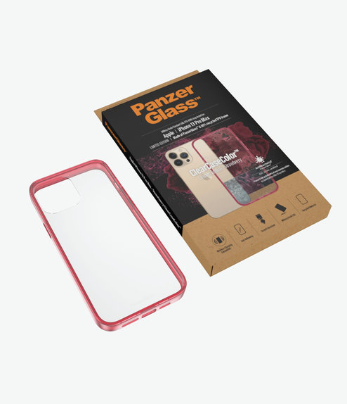PanzerGlass - Hülle ClearCaseColor AB für iPhone 13 Pro Max, strawberry